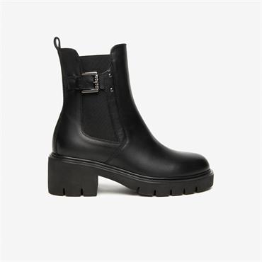 NeroGiardini Chunky Gusset Buckle Boot - Black Leather